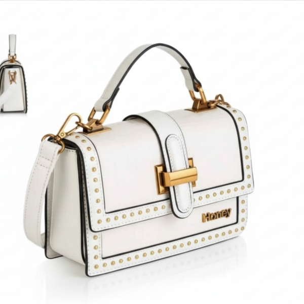 Honey Handbag White and Gold 883133