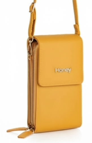882923 Mustard yellow PU cross body bag.
