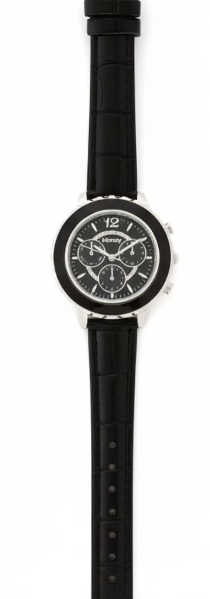 801327 Black mock-croc PU bracelet style analogue watch